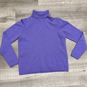 Valerie Stevens Petite Two-Ply Cashmere Turtleneck Sweater